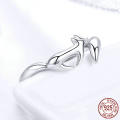 women initial rings little cute animal open design sterling silver 925 adjustable women fox ring